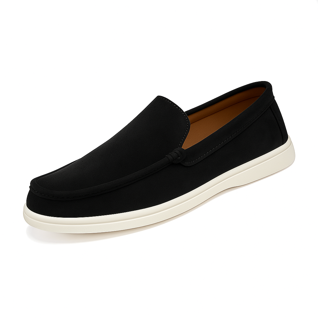 Slip On Masculino Premium Preto | Driving Shoe em Couro Full-Grain | BOLDMAN