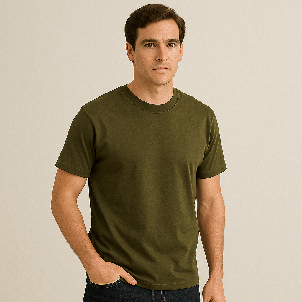 Camiseta Masculina Verde Militar Boldman Dukeen Oversize 100% Algodão Premium
