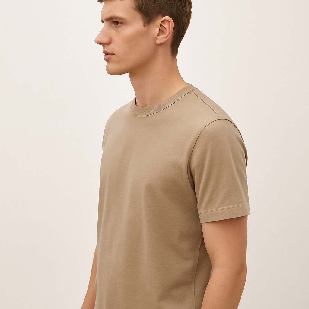 Camiseta Masculina Cáqui Boldman Dukeen Oversize 100% Algodão Premium