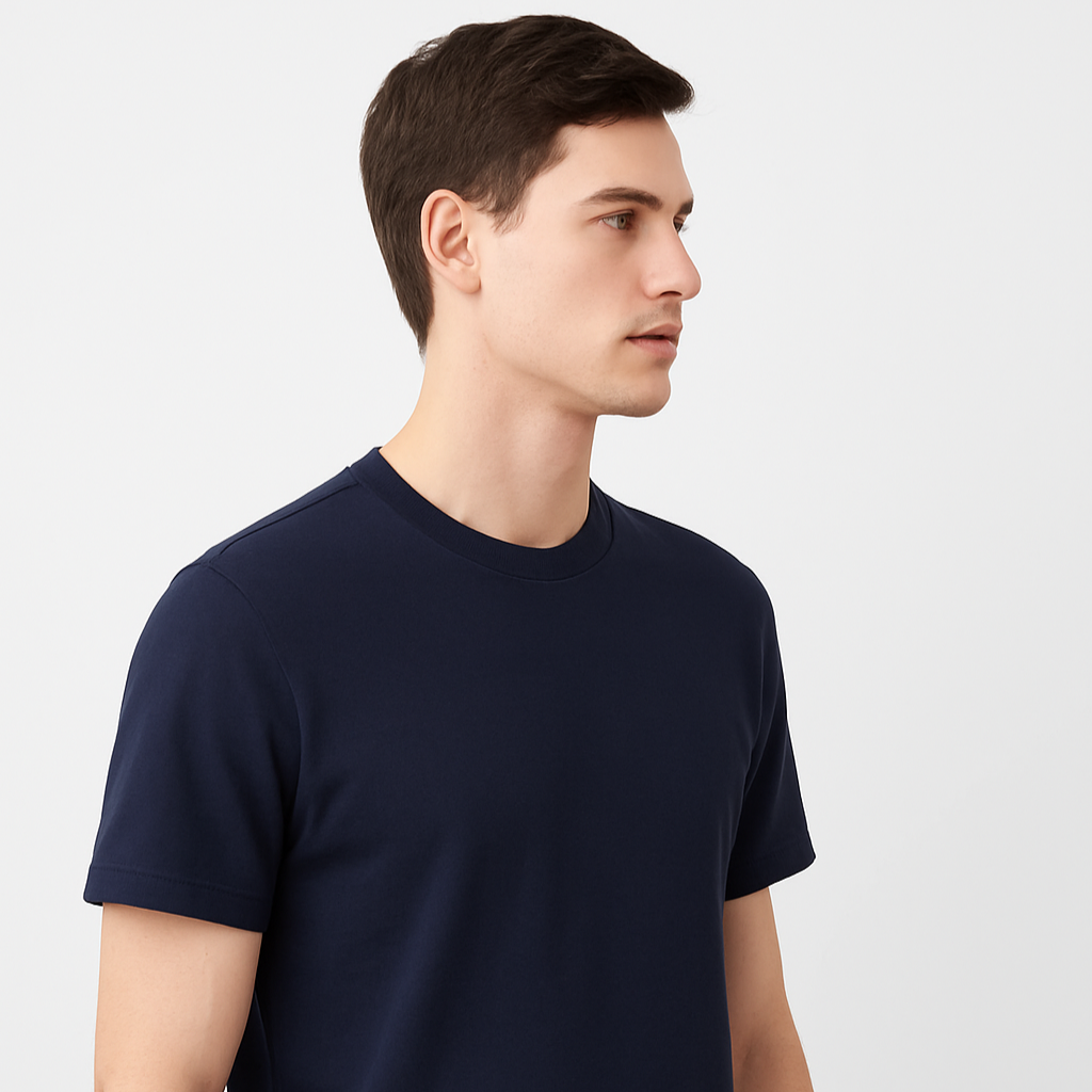 Camiseta Masculina Azul Escuro Boldman Dukeen Oversize 100% Algodão Premium