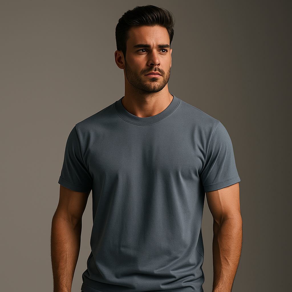 Camiseta Masculina Cinza Escuro Boldman Dukeen Oversize 100% Algodão Premium