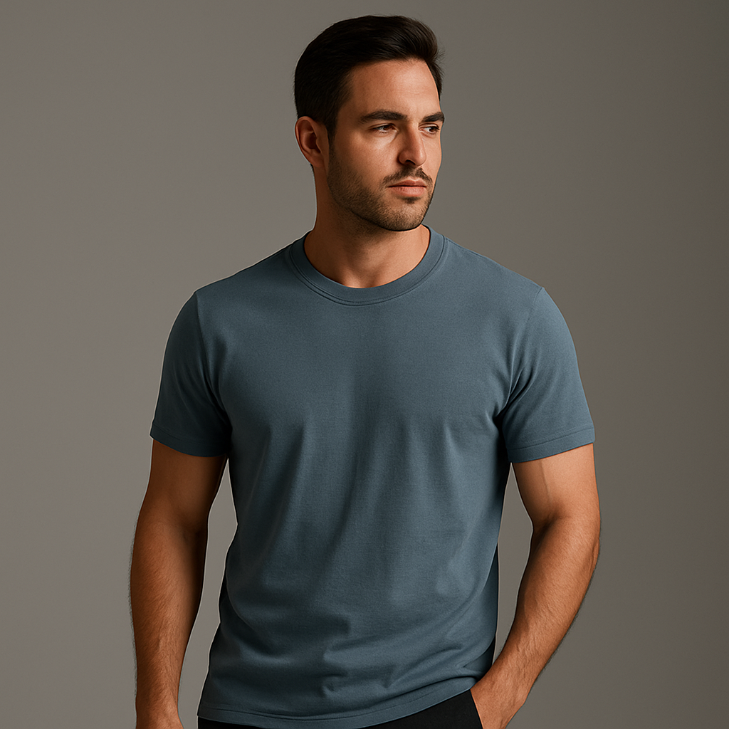 Camiseta Masculina Cinza Escuro Boldman Dukeen Oversize 100% Algodão Premium