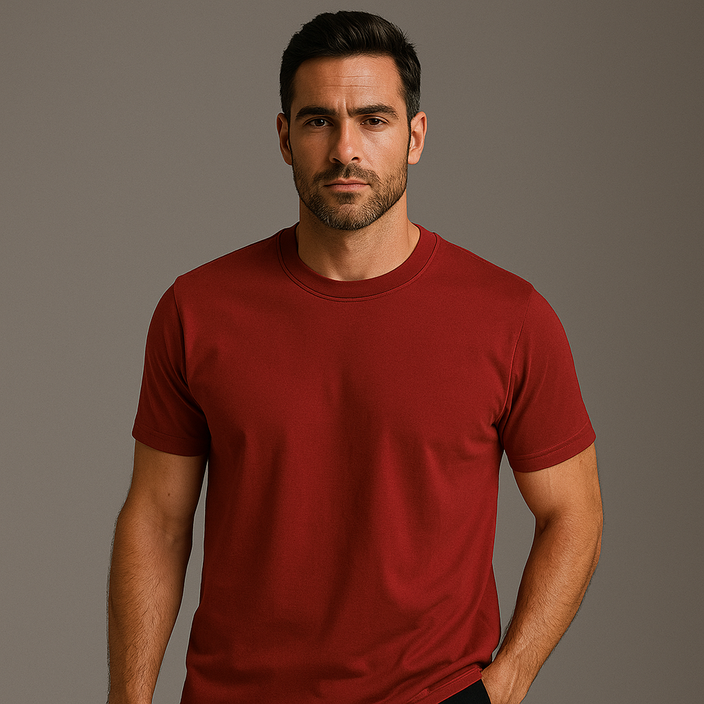 Camiseta Masculina Vermelha Boldman Dukeen Oversize 100% Algodão Premium