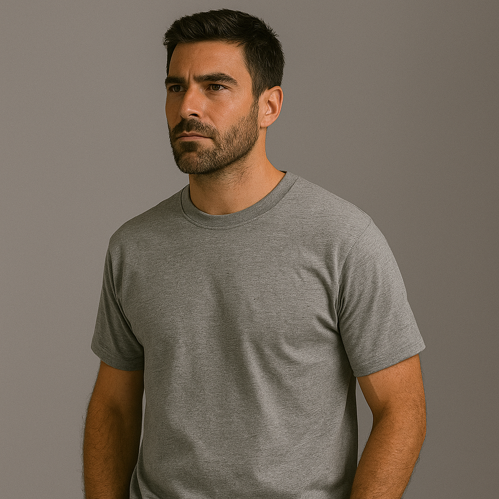 Camiseta Masculina Boldman Cinza Dukeen Oversize 100% Algodão Premium