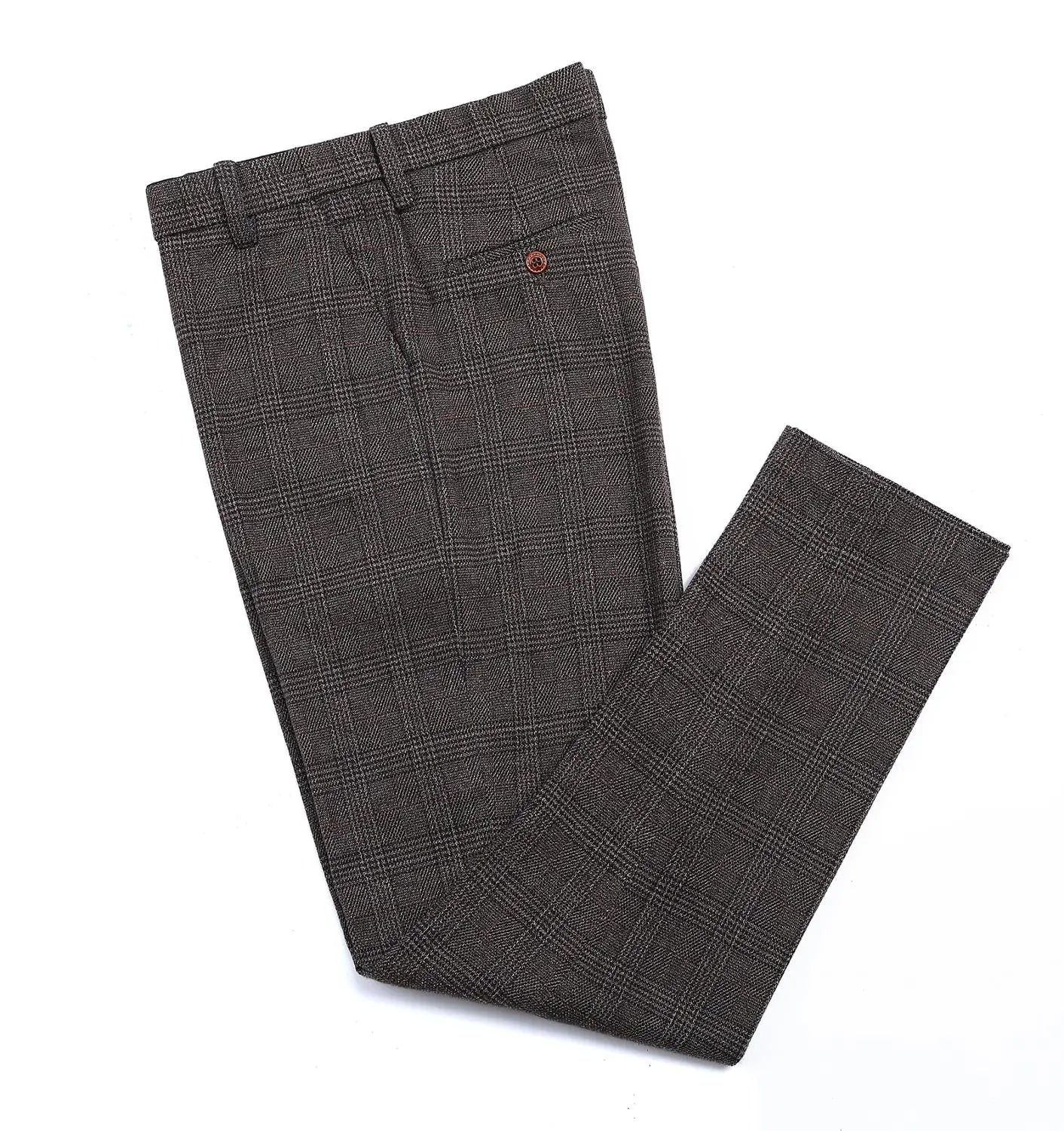 Calça de Terno Masculina Tweed Xadrez Britânico – BOLDMAN