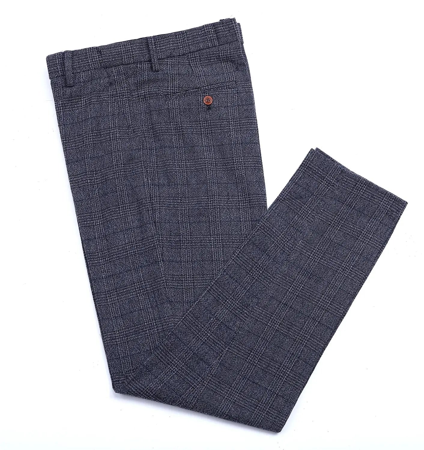Calça de Terno Masculina Tweed Xadrez Britânico – BOLDMAN