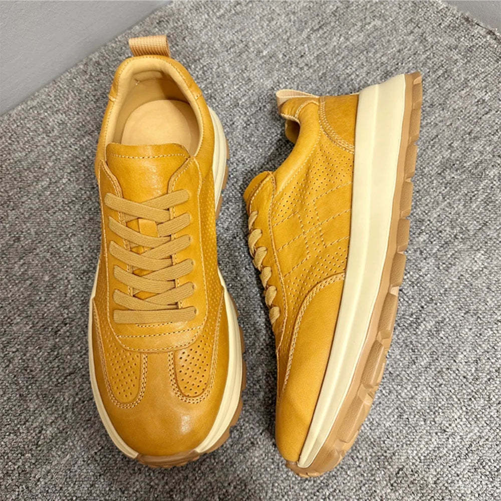 Tênis Masculino em Couro de Cavalo e Tendência para o Homem Moderno - BOLDMAN