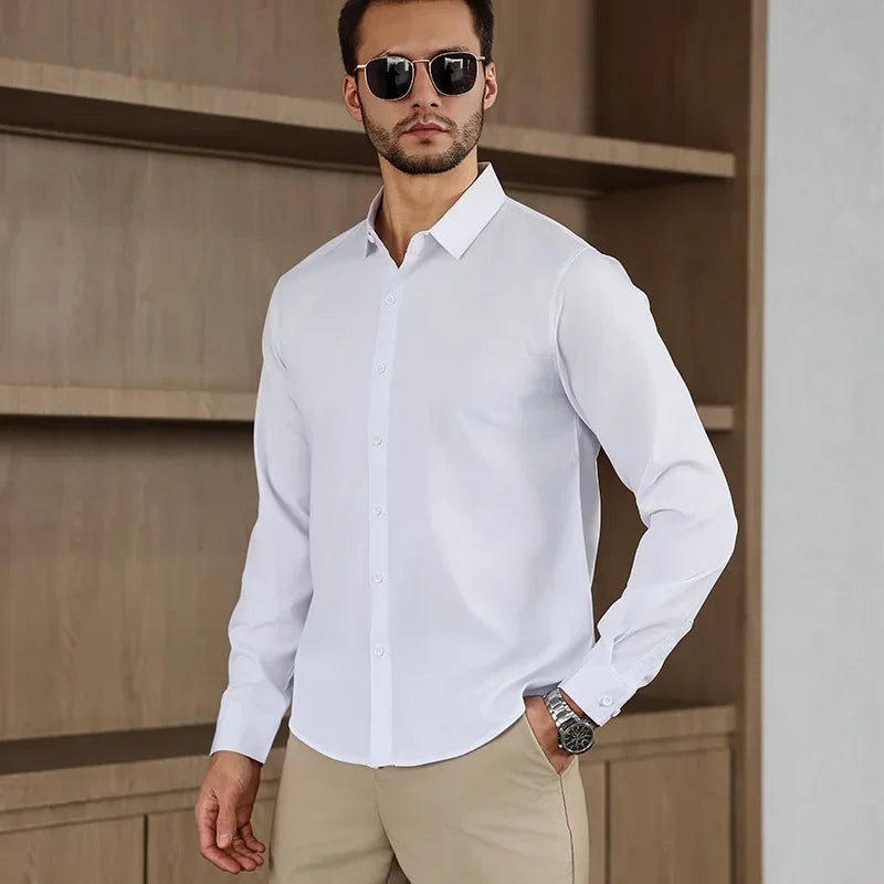 Camisa Social Masculina Branca em Algodão Egípcio Premium | BOLDMAN