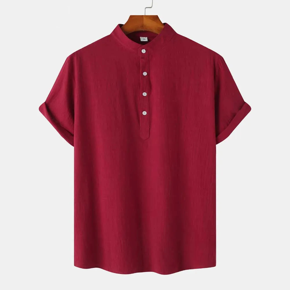 Camisa Manga Curta Masculina em Linho Puro Premium - BOLDMAN