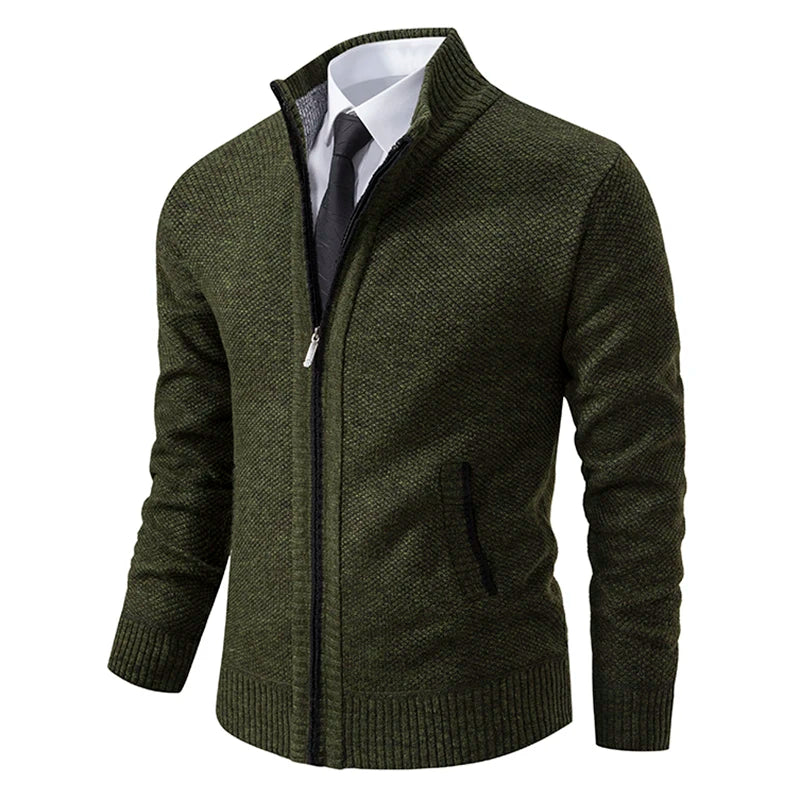 Casaco de Lã com Zíper | Cardigan Masculino de Inverno | BOLDMAN