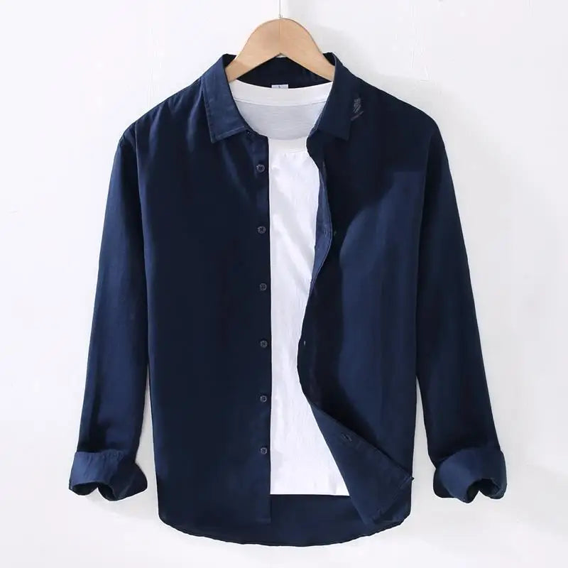 Camisa Masculina Manga Longa em Algodão e Linho Premium - BOLDMAN