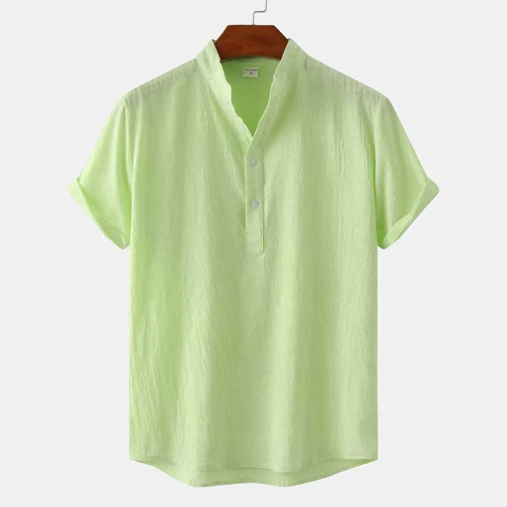 Camisa Manga Curta Masculina em Linho Puro Premium - BOLDMAN