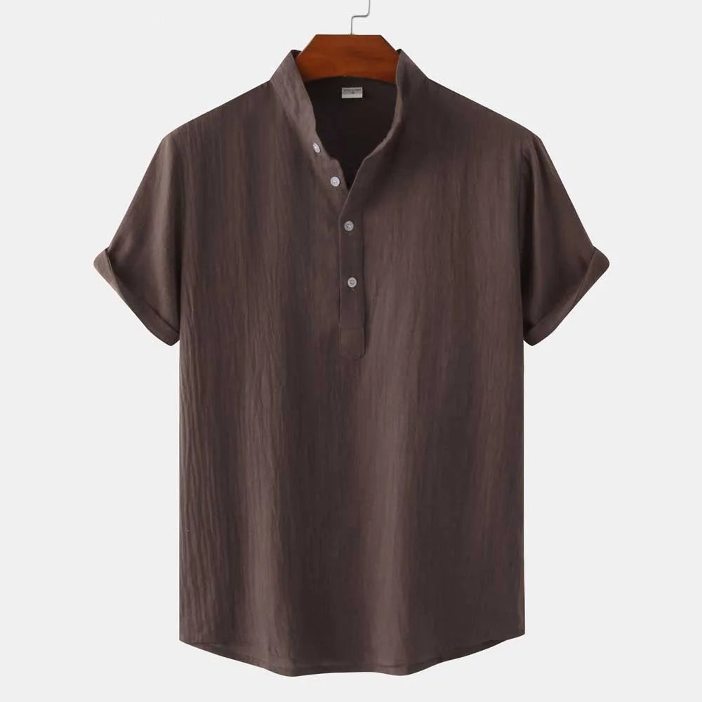 Camisa Manga Curta Masculina em Linho Puro Premium - BOLDMAN