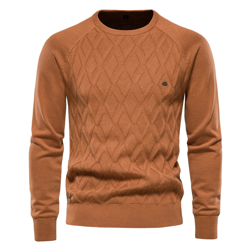 Suéter Argyle Masculino AIOPESON – Gola Redonda - BOLDMAN