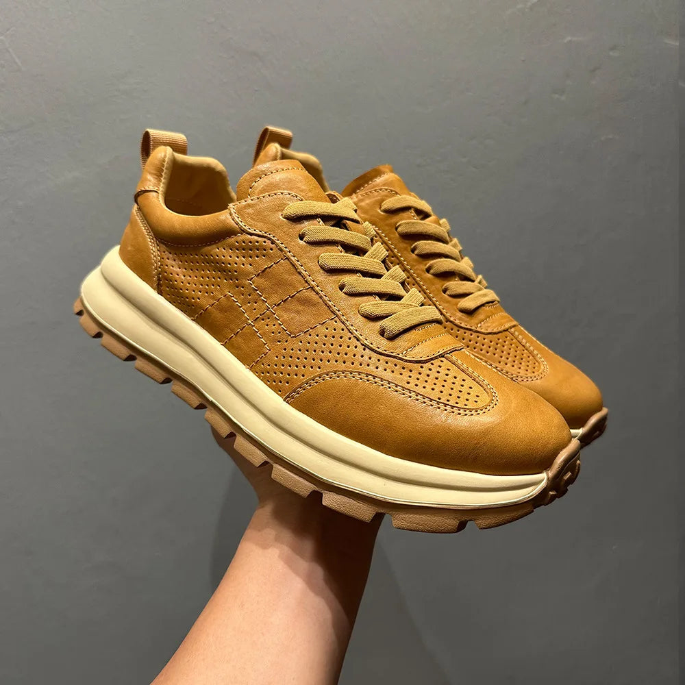 Tênis Masculino em Couro de Cavalo e Tendência para o Homem Moderno - BOLDMAN