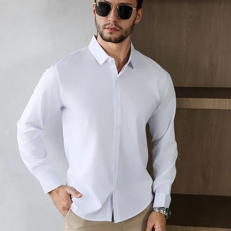 Camisa Social Masculina Branca em Algodão Egípcio Premium | BOLDMAN