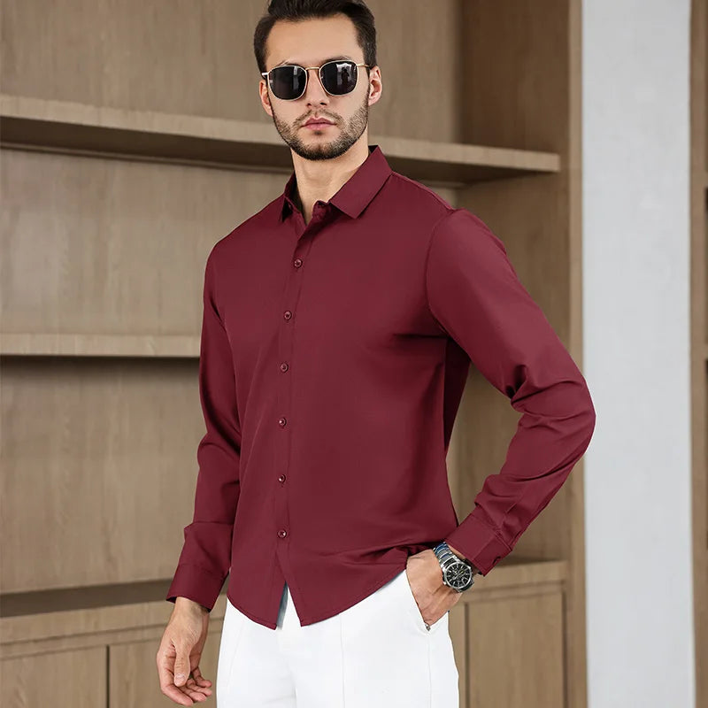 Camisa Social Masculina Vermelha em Algodão Egípcio Premium | BOLDMAN