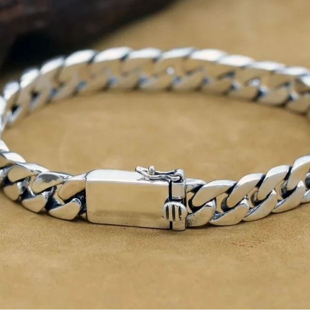 Pulseira Masculina Punk em Prata Esterlina S925 | Exclusividade BOLDMAN
