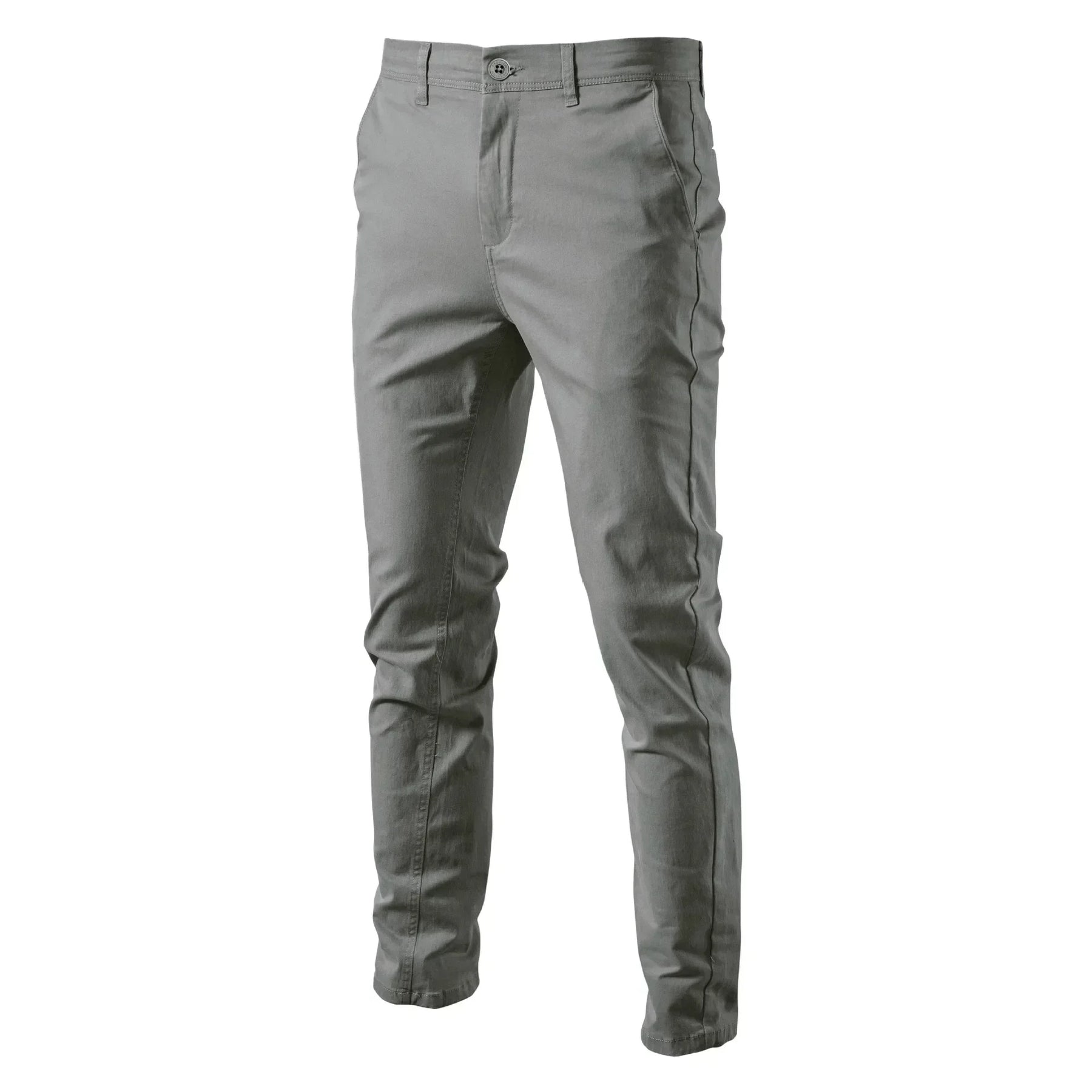 Calça Masculina Cinza Slim Fit Casual de Algodão Premium | BOLDMAN