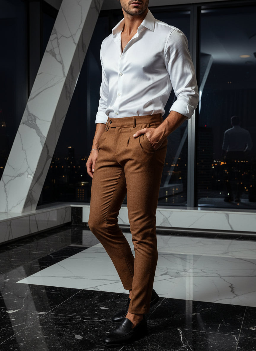 Calça Masculina Slim com Detalhes Vintage - BOLDMAN