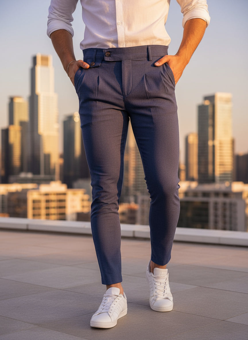 Calça Masculina Slim com Detalhes Vintage - BOLDMAN