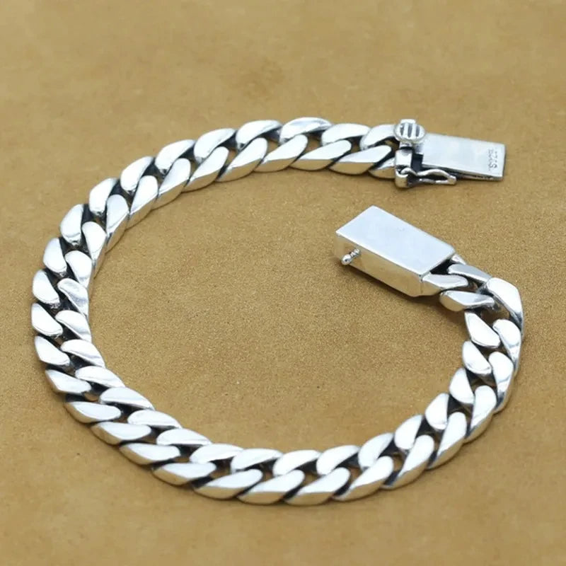 Pulseira Masculina Punk em Prata Esterlina S925 | Exclusividade BOLDMAN