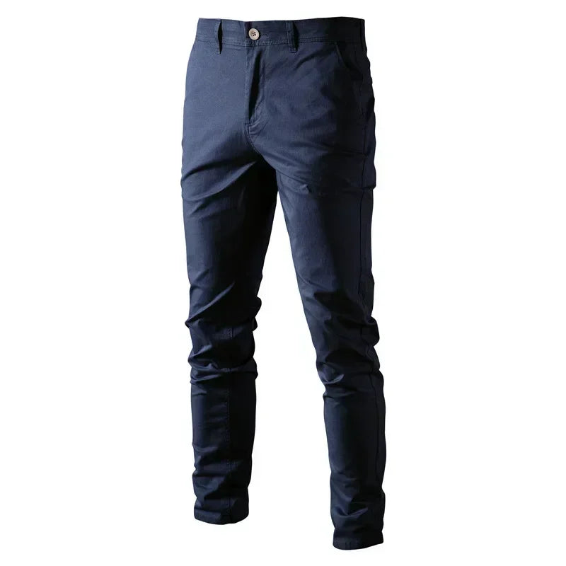 Calça Masculina Azul Marinho Slim Fit Casual de Algodão Premium | BOLDMAN