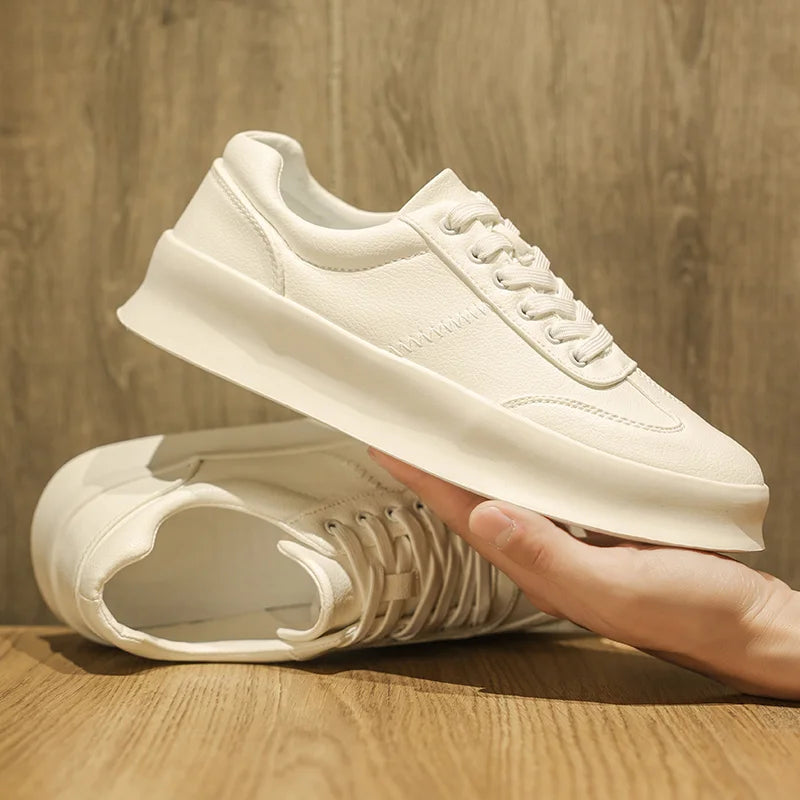 Tênis Sneaker Masculino Branco Couro Legítimo | Estilo Retrô Athleisure | BOLDMAN