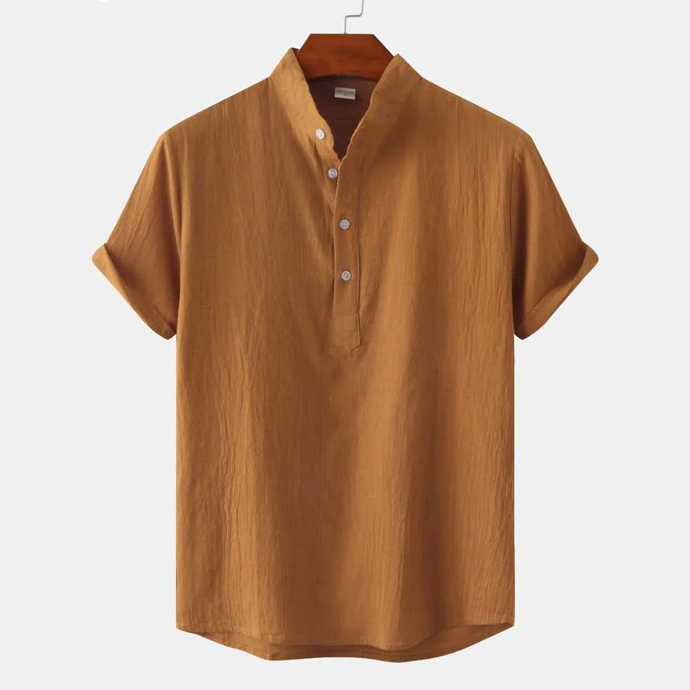 Camisa Manga Curta Masculina em Linho Puro Premium - BOLDMAN