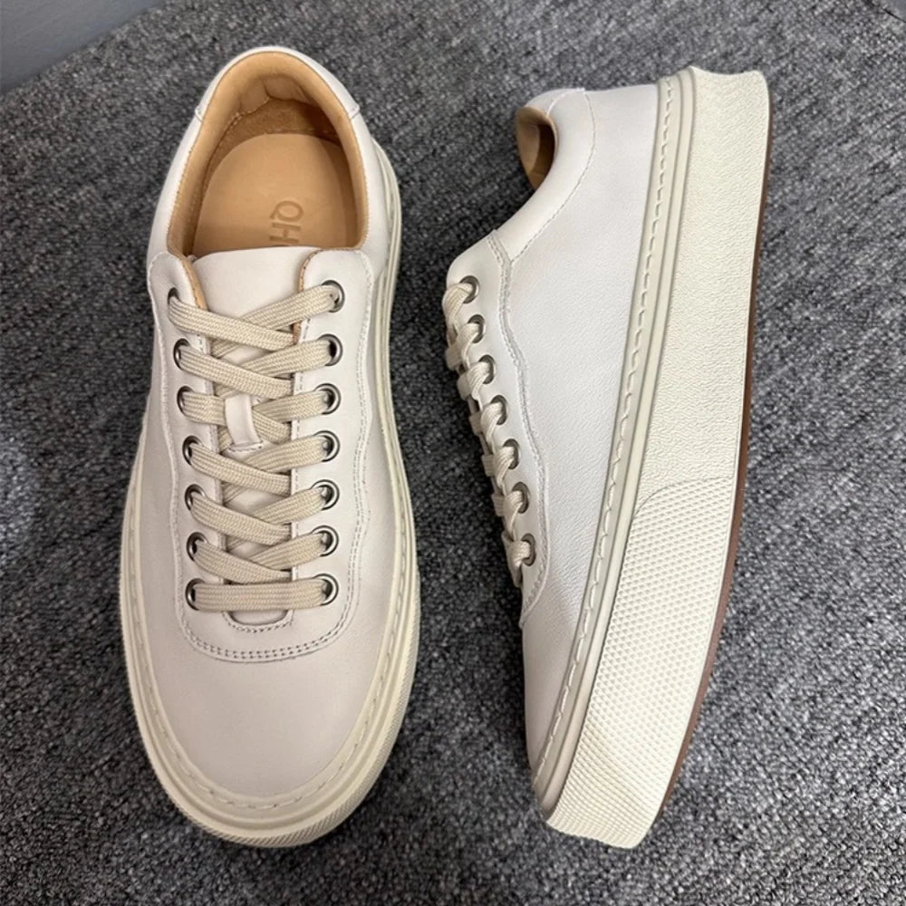 Tênis Masculino de Luxo: Sola Grossa e Couro Premium - BOLDMAN