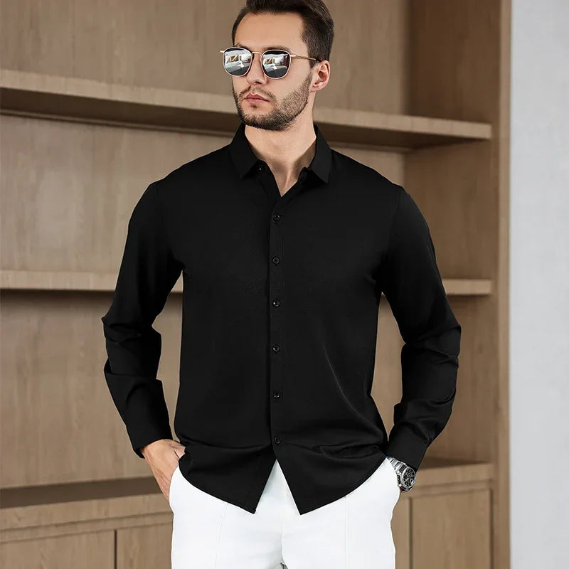Camisa Social Masculina Preta em Algodão Egípcio Premium | BOLDMAN