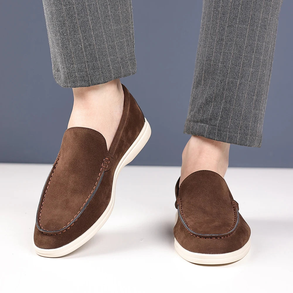 Slip On Masculino Premium Marrom Escuro | Driving Shoe em Couro Full-Grain | BOLDMAN