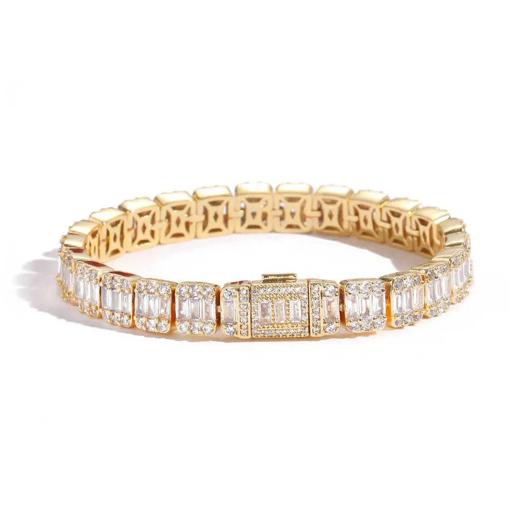 Pulseira Masculina NY Cluster 8mm em Zircônia Cúbica Premium | BOLDMAN