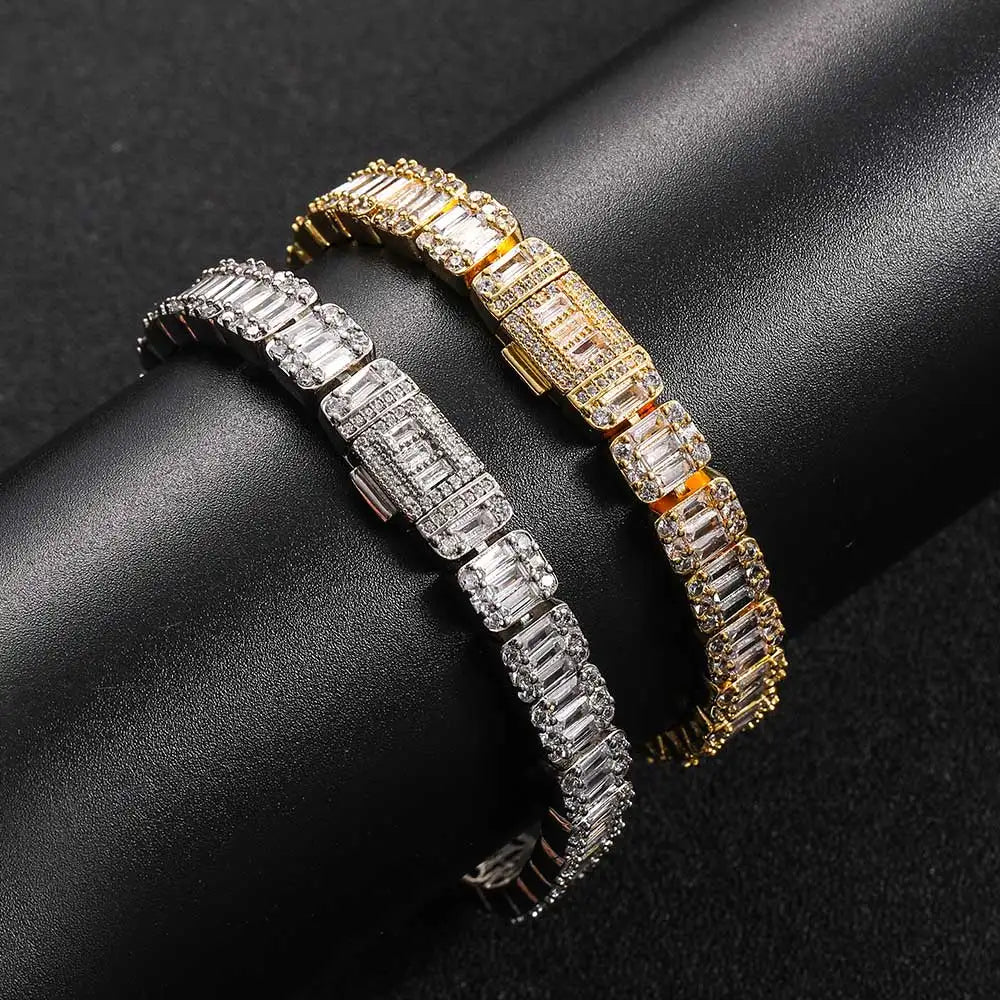 Pulseira Masculina NY Cluster 8mm em Zircônia Cúbica Premium | BOLDMAN