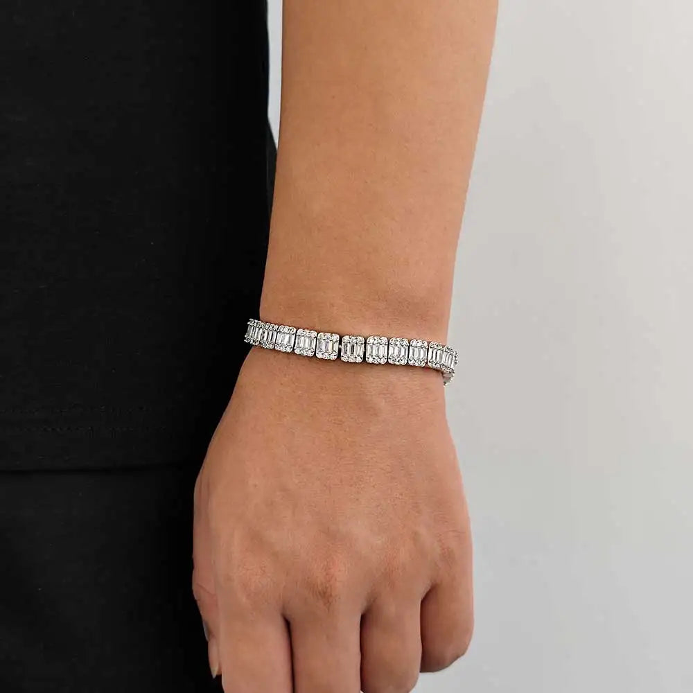 Pulseira Masculina NY Cluster 8mm em Zircônia Cúbica Premium | BOLDMAN