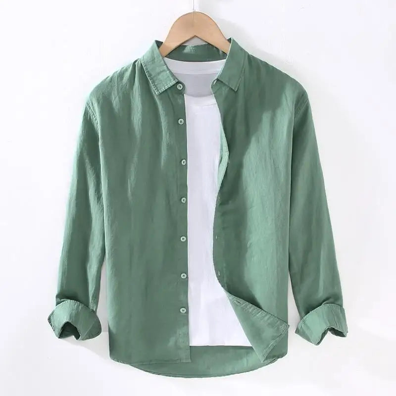Camisa Masculina Manga Longa em Algodão e Linho Premium - BOLDMAN