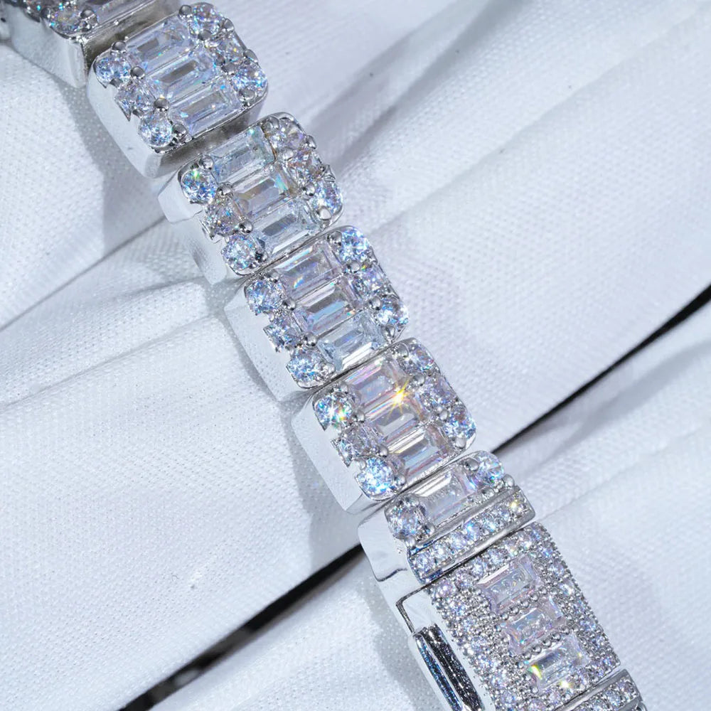 Pulseira Masculina NY Cluster 8mm em Zircônia Cúbica Premium | BOLDMAN