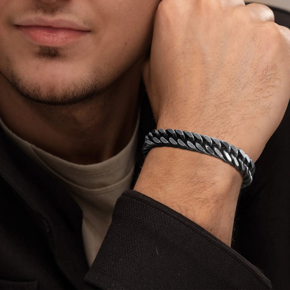 Pulseira Masculina em Aço Inoxidável Retrô - BOLDMAN