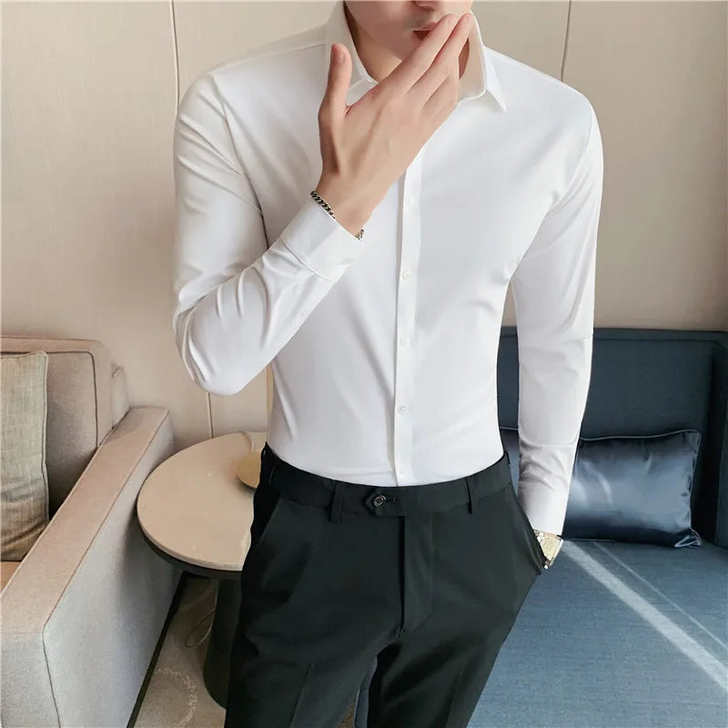 Camisa Masculina Slim Sem Costura – Luxo e Alta Elasticidade - BOLDMAN
