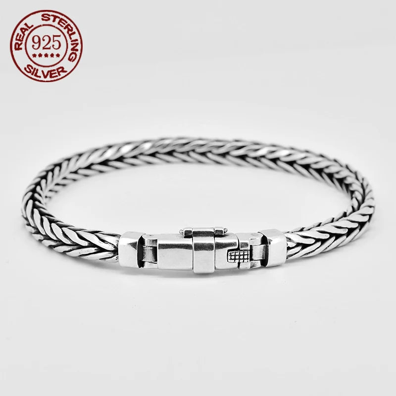 Pulseira Masculina Statement em Prata 925 | Estilo Retrô Feita à Mão | BOLDMAN