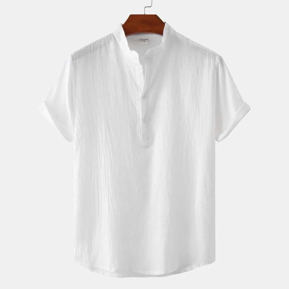 Camisa Manga Curta Masculina em Linho Puro Premium - BOLDMAN