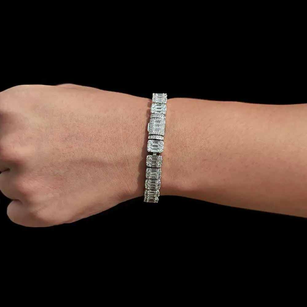 Pulseira Masculina NY Cluster 8mm em Zircônia Cúbica Premium | BOLDMAN