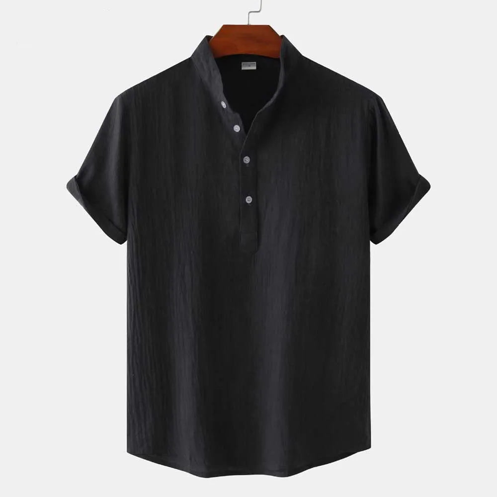 Camisa Manga Curta Masculina em Linho Puro Premium - BOLDMAN