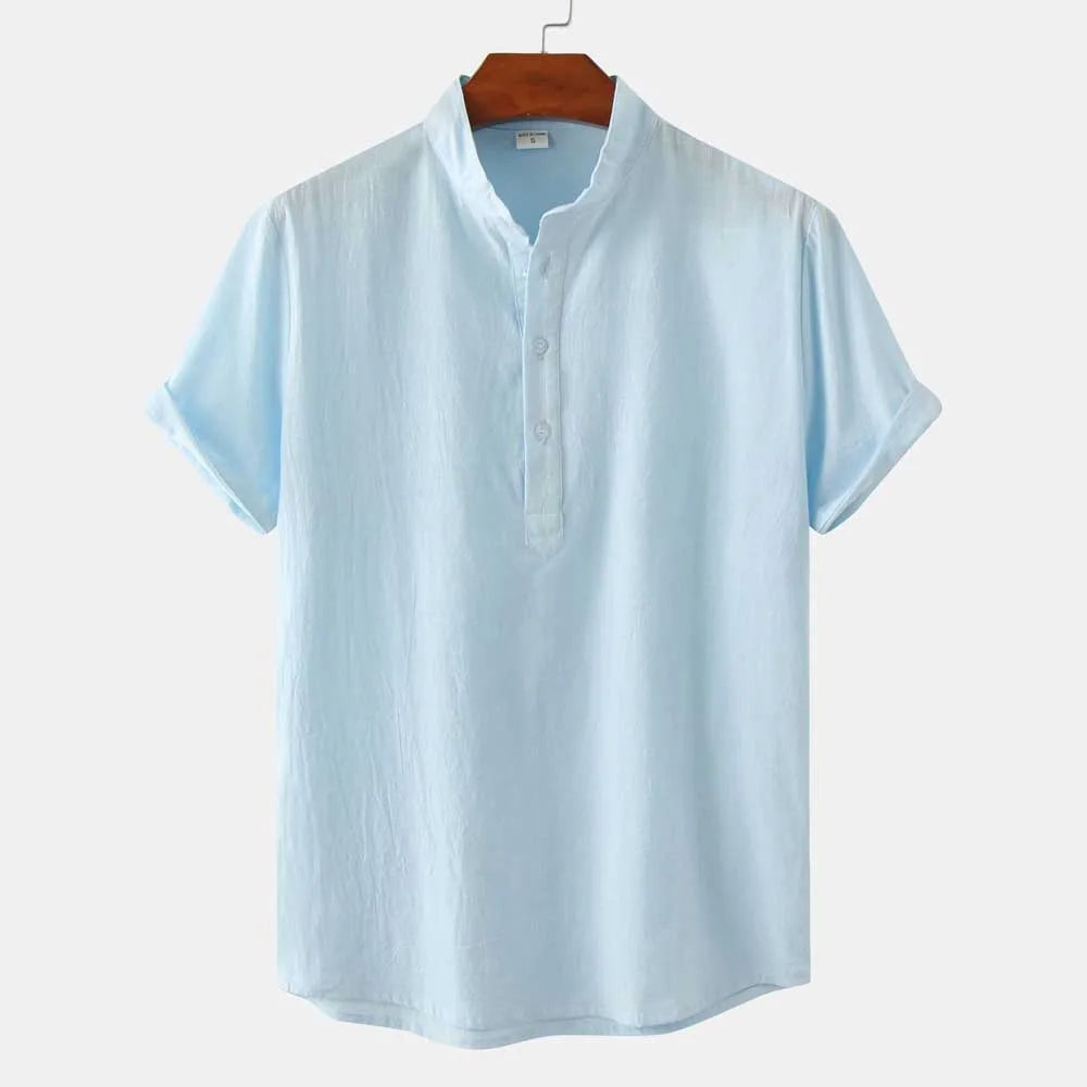 Camisa Manga Curta Masculina em Linho Puro Premium - BOLDMAN
