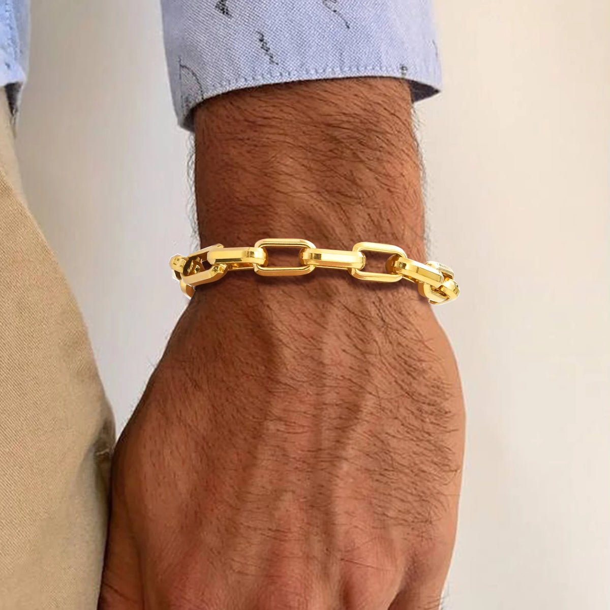 Pulseira Masculina em Aço Inoxidável Dourado - BOLDMAN