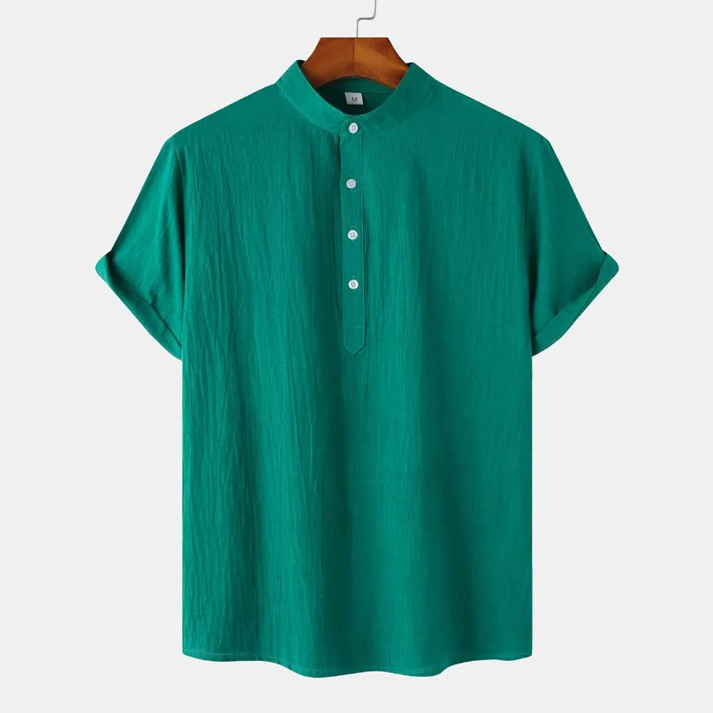 Camisa Manga Curta Masculina em Linho Puro Premium - BOLDMAN