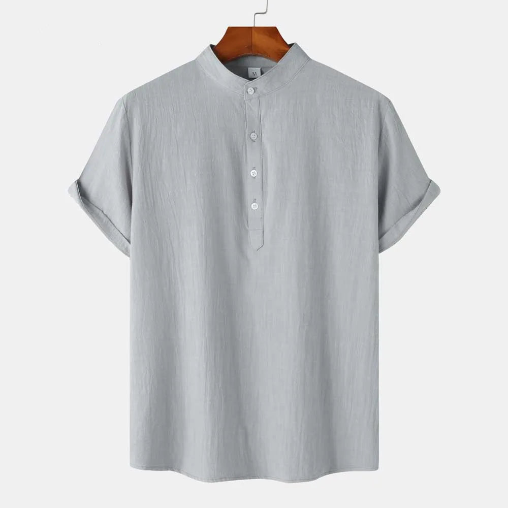 Camisa Manga Curta Masculina em Linho Puro Premium - BOLDMAN