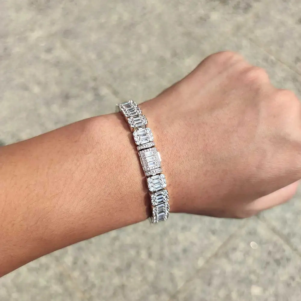 Pulseira Masculina NY Cluster 8mm em Zircônia Cúbica Premium | BOLDMAN