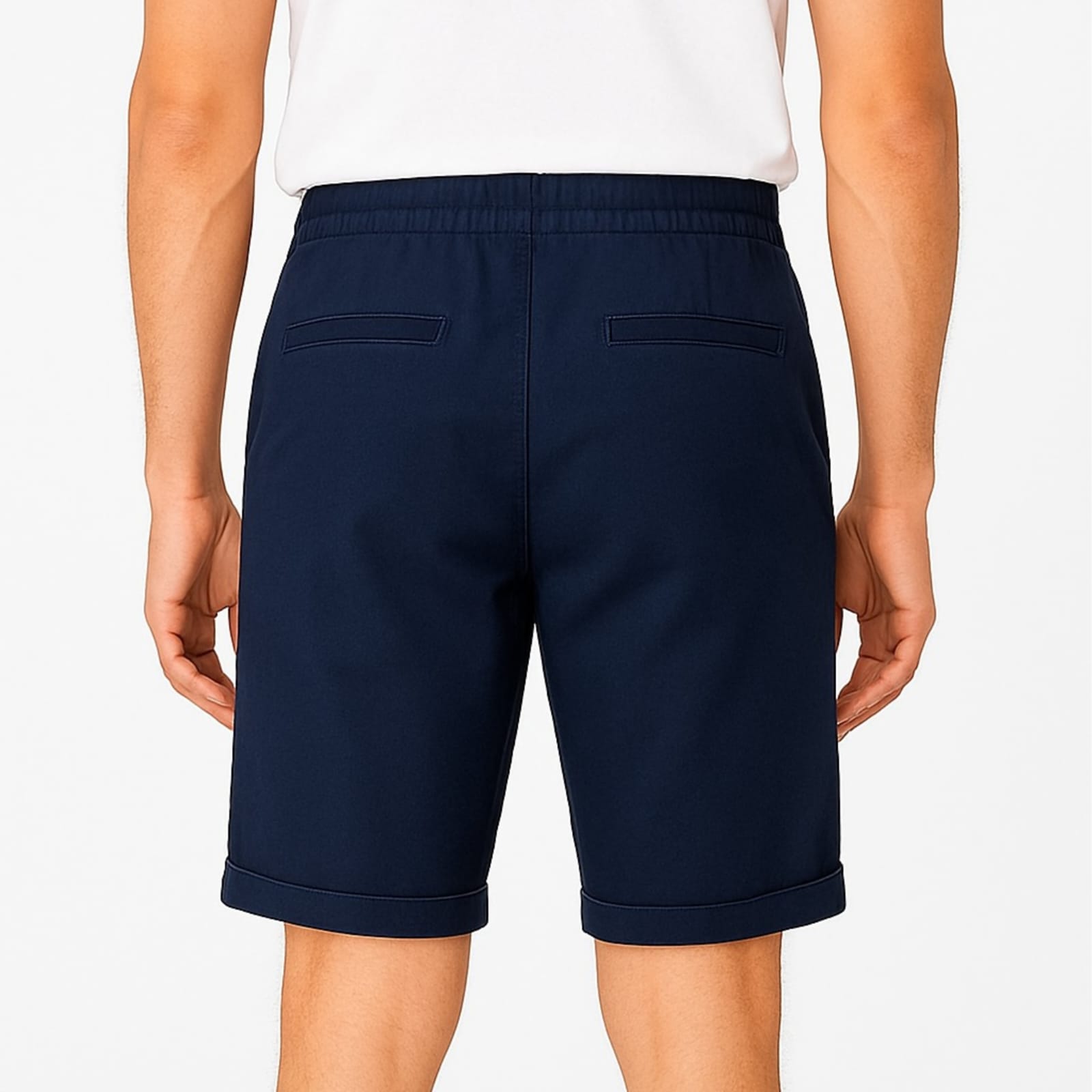 Bermuda Masculina de Sarja | Bolsa Faca Azul-Marinho | Bold Man™