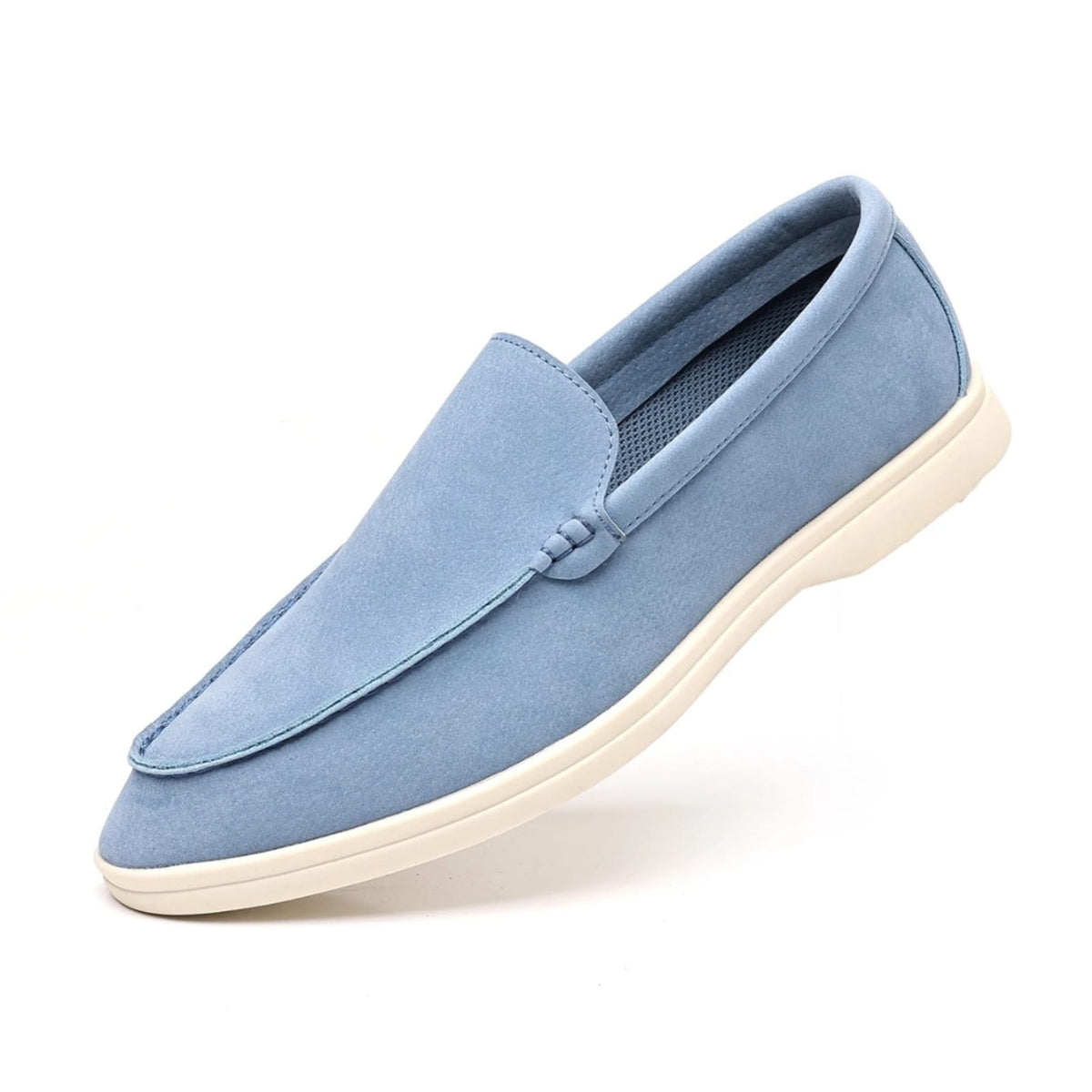 Slip On Masculino Premium Azul Claro | Driving Shoe em Couro Full-Grain | BOLDMAN